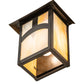 Meyda Lighting Seneca 7" Craftsman Brown Hill Top Wall Sconce With Beige Iridescent Shade Glass