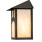 Meyda Lighting Seneca 7" Craftsman Brown Hill Top Wall Sconce With Beige Iridescent Shade Glass