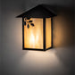 Meyda Lighting Seneca 7" Craftsman Brown Sprig Wall Sconce With Beige Iridescent Shade Glass