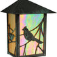 Meyda Lighting Seneca 7" Craftsman Verdi On Brass Song Bird Wall Sconce With Beige Iridescent Art Shade Glass