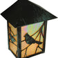 Meyda Lighting Seneca 7" Craftsman Verdi On Brass Song Bird Wall Sconce With Beige Iridescent Art Shade Glass