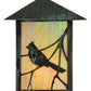 Meyda Lighting Seneca 7" Craftsman Verdi On Brass Song Bird Wall Sconce With Beige Iridescent Art Shade Glass