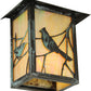 Meyda Lighting Seneca 7" Craftsman Verdi On Brass Song Bird Wall Sconce With Beige Iridescent Art Shade Glass