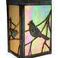 Meyda Lighting Seneca 7" Craftsman Verdi On Brass Song Bird Wall Sconce With Beige Iridescent Art Shade Glass