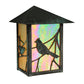 Meyda Lighting Seneca 7" Craftsman Verdi On Brass Song Bird Wall Sconce With Beige Iridescent Art Shade Glass
