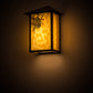 Meyda Lighting Seneca 7" LED Craftsman Brown Winter Pine Wall Sconce With Beige Art Shade Glass