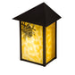 Meyda Lighting Seneca 7" LED Craftsman Brown Winter Pine Wall Sconce With Beige Art Shade Glass