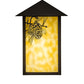 Meyda Lighting Seneca 7" LED Craftsman Brown Winter Pine Wall Sconce With Beige Art Shade Glass