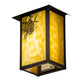 Meyda Lighting Seneca 7" LED Craftsman Brown Winter Pine Wall Sconce With Beige Art Shade Glass