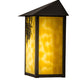 Meyda Lighting Seneca 7" LED Craftsman Brown Winter Pine Wall Sconce With Beige Art Shade Glass