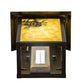 Meyda Lighting Seneca 7" LED Craftsman Brown Winter Pine Wall Sconce With Beige Art Shade Glass