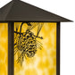 Meyda Lighting Seneca 7" LED Craftsman Brown Winter Pine Wall Sconce With Beige Art Shade Glass