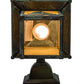 Meyda Lighting Seneca 7" Verdigris Sailboat & Fly Fisherman Solid Mount Wall Sconce With Beige Iridescent Shade Glass
