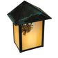 Meyda Lighting Seneca 7" Verdigris Winter Pine Wall Sconce With Beige Iridescent Art Shade Glass