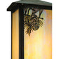 Meyda Lighting Seneca 7" Verdigris Winter Pine Wall Sconce With Beige Iridescent Art Shade Glass