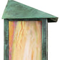 Meyda Lighting Seneca 7" Verdigris Winter Pine Wall Sconce With Beige Iridescent Shade Glass