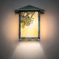 Meyda Lighting Seneca 7" Verdigris Winter Pine Wall Sconce With Beige Iridescent Shade Glass