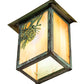 Meyda Lighting Seneca 7" Verdigris Winter Pine Wall Sconce With Beige Iridescent Shade Glass