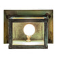 Meyda Lighting Seneca 7" Verdigris Winter Pine Wall Sconce With Beige Iridescent Shade Glass