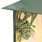 Meyda Lighting Seneca 7" Verdigris Winter Pine Wall Sconce With Beige Iridescent Shade Glass