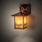 Meyda Lighting Seneca 7" Vintage Copper Moose at Lake Straight Arm Wall Sconce With Honey Granite Shade Glass