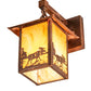 Meyda Lighting Seneca 7" Vintage Copper Moose at Lake Straight Arm Wall Sconce With Honey Granite Shade Glass