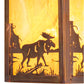 Meyda Lighting Seneca 7" Vintage Copper Moose at Lake Straight Arm Wall Sconce With Honey Granite Shade Glass