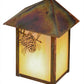 Meyda Lighting Seneca 7" Vintage Copper Winter Pine Wall Sconce With Beige Iridescent Art Shade Glass