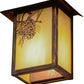Meyda Lighting Seneca 7" Vintage Copper Winter Pine Wall Sconce With Beige Iridescent Art Shade Glass