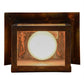 Meyda Lighting Seneca 7" Vintage Copper Winter Pine Wall Sconce With Beige Iridescent Art Shade Glass