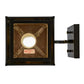 Meyda Lighting Seneca 8" Craftsman Brown Curved Arm Hanging Wall Sconce With Beige Iridescent Shade Glass