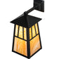 Meyda Lighting Seneca 8" Craftsman Brown Double Bar Mission Hanging Wall Sconce With Beige Art Shade Glass