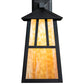 Meyda Lighting Seneca 8" Craftsman Brown Double Bar Mission Hanging Wall Sconce With Beige Art Shade Glass