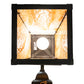 Meyda Lighting Seneca 8" Craftsman Brown Double Bar Mission Hanging Wall Sconce With Beige Art Shade Glass