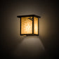Meyda Lighting Seneca 8" Craftsman Brown Dragonfly Left Wall Sconce With Beige Art Shade Glass