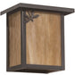 Meyda Lighting Seneca 8" Craftsman Brown Dragonfly Left Wall Sconce With Beige Art Shade Glass