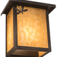 Meyda Lighting Seneca 8" Craftsman Brown Dragonfly Left Wall Sconce With Beige Art Shade Glass