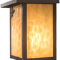 Meyda Lighting Seneca 8" Craftsman Brown Dragonfly Left Wall Sconce With Beige Art Shade Glass