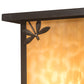 Meyda Lighting Seneca 8" Craftsman Brown Dragonfly Left Wall Sconce With Beige Art Shade Glass