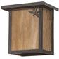 Meyda Lighting Seneca 8" Craftsman Brown Dragonfly Right Wall Sconce With Beige Art Shade Glass