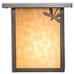 Meyda Lighting Seneca 8" Craftsman Brown Dragonfly Right Wall Sconce With Beige Art Shade Glass