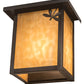 Meyda Lighting Seneca 8" Craftsman Brown Dragonfly Right Wall Sconce With Beige Art Shade Glass