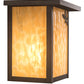 Meyda Lighting Seneca 8" Craftsman Brown Dragonfly Right Wall Sconce With Beige Art Shade Glass