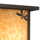 Meyda Lighting Seneca 8" Craftsman Brown Dragonfly Right Wall Sconce With Beige Art Shade Glass