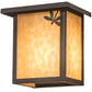 Meyda Lighting Seneca 8" Craftsman Brown Dragonfly Right Wall Sconce With Beige Art Shade Glass