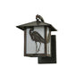 Meyda Lighting Seneca 8" Craftsman Brown Heron Curved Arm Wall Sconce With White Art Shade Glass