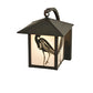 Meyda Lighting Seneca 8" Craftsman Brown Heron Curved Arm Wall Sconce With White Art Shade Glass