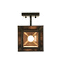 Meyda Lighting Seneca 8" Craftsman Brown Heron Curved Arm Wall Sconce With White Art Shade Glass