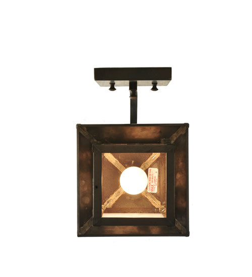Meyda Lighting Seneca 8" Craftsman Brown Heron Curved Arm Wall Sconce With White Art Shade Glass
