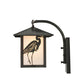 Meyda Lighting Seneca 8" Craftsman Brown Heron Curved Arm Wall Sconce With White Art Shade Glass